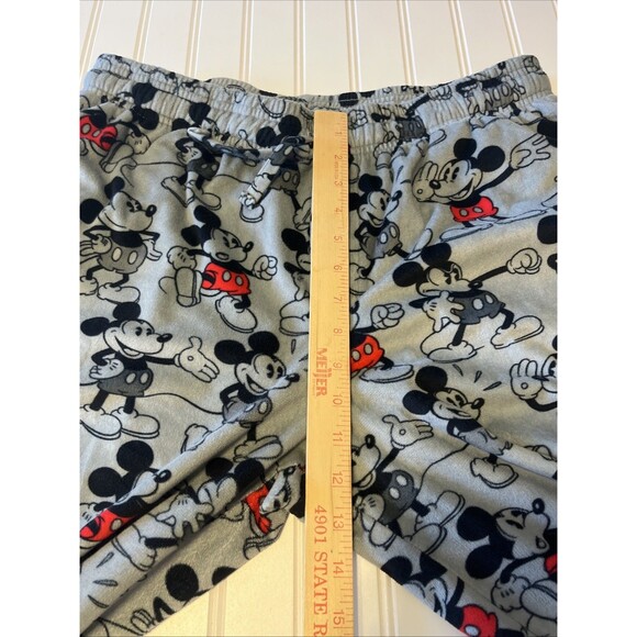 Disney Mickey Mouse Adult Size Medium  Grey Fleece Pajama Pants with Drawstring - Picture 6 of 10